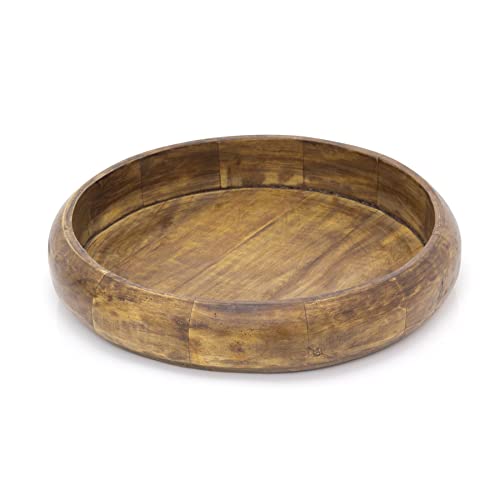 Carousel Home Large Mango Wood Fruit Bowl | Rustic Wooden Display Bowl