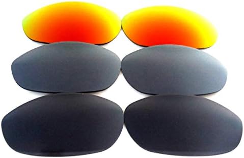 GALAXYLENSE Replacement Lenses for Oakley Monster Dog Black&Gray&Red Color 3 Pairs,FREE S&H. image 5