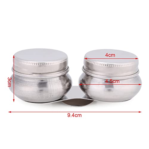 Stainl Steel Large Double Cup Oil Paint Megi Turpentine Solvent Container with Lid Solvent Stay Securely Any Spills While Painting
