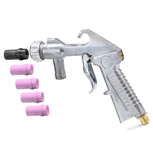 Sand Blaster Gun Kit, Sand Blaster for Air Compressor Rust Remove, Abrasive Sandblasting Gun with Siphon Feed Ceramic Nozzles for Sandblast Cabinets - Thumbnail 3
