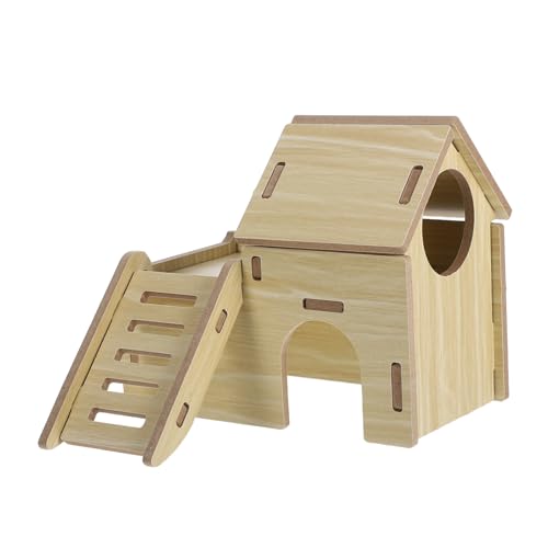 KAILIKETIY 木製ハムスター隠れ家 小動物用 な隠れ家ケージアクセサリー ハムスター家具として 頑丈で楽しい隠れ場所 装飾