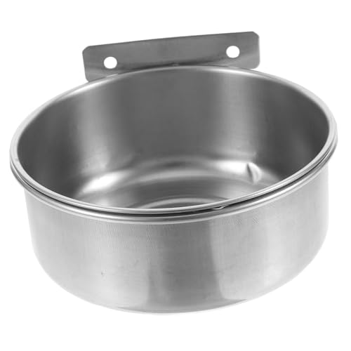 SUNCN ペットボウルペットドッグフード器具ステンレス鋼犬ボウル犬ケージぶら下げ固定犬洗面器 犬小屋の水入れ ぶら下げ犬ボウル 犬の餌入れ スタンド付きドッグボウル 犬用水入れ Silver -