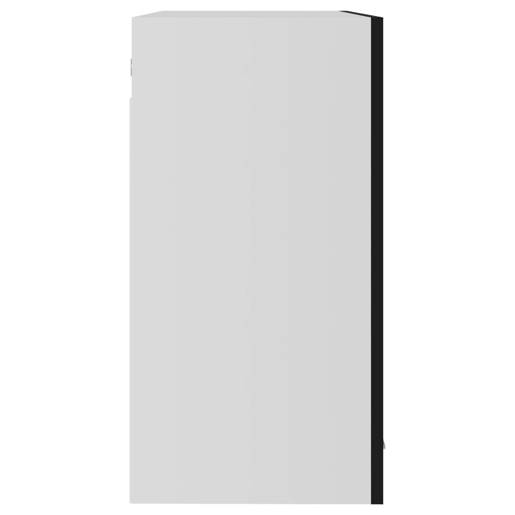 vidaXL Hängeglasschrank 2 Regalböden Hängeschrank Einbauküche Küchenzeile Küchenmöbel Oberschrank Küchenschrank Schwarz 80x31x60cm Holzwerkstoff