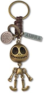 AuPra Skull KeyRing Gift Ideas Leather Skeleton KeyChain Addition Surprise Keys Present