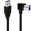 USB 3.0 Printer Cable, USB 3.0 Type A Male to Type B Male Plug 90 Degree High Speed Printer Cable,Monitor,External Hard Drivers,Scanner - 50cm/1.5Ft (A to B UP Angle)