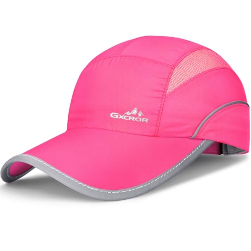 Image of GXCROR Quick-Dry Running Hat for Men & Women - UPF 50+ Breathable Mesh, Reflective Sports Cap for Outdoor, Hiking