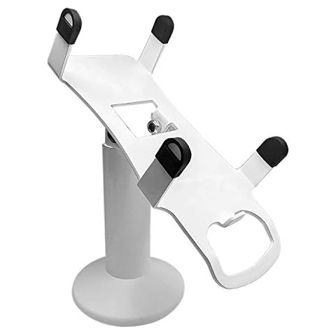 Discount Credit Card Supply Pax A80 7" Swivel and Tilt Terminal Stand, Screw-in and Adhesive, White Cover