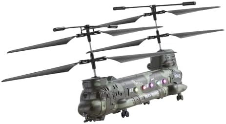VEVOR RC Helicopter, 2.4GHz Military Remote Control Helicopter, 3.5 Channel RC Airplane for Kid, 20 Mins Flight Time, One-Key Takeoff/Landing & LED Lights, Flying Plane Toys for Kids Ages 8 and up