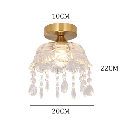 Lámpara de techo de cristal pequeña para iluminar pasillos oscuros y techos bajos 7