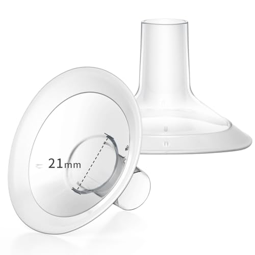 MOOMentaneous Breast Pump Shields Flanges 21mm Compatible with Medela Breast Pumps PersonalFit Maxflow Freestyle Flex Swing Maxi Connector