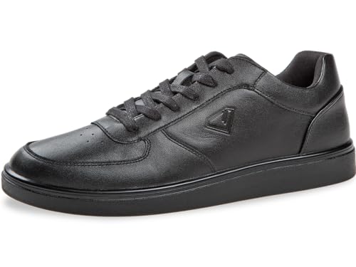 Baskets Basses Unisexe Noir Diamant Beat en Cuir Véritable avec Semelle Amovible Taille 43