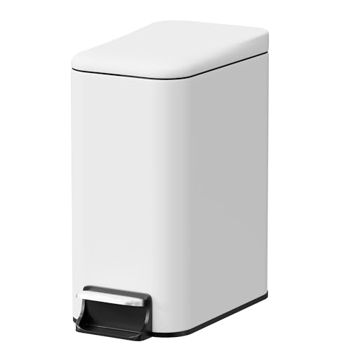 Halituny Soft-Close Step Trash Can with Lid, 6 Liter/1.6 Gallon