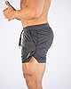 Superora Mens Running Gym 2 in 1 Sport Shorts Breathable Outdoor Workout Training Shorts with Pockets, Dark Gray, M #1