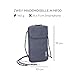 Zwei Handytasche zum Umhängen Mademoiselle.M MP30 Smartphone-Etui & Geldbörse 2-in-1, umlaufender Reißverschluss, längenverstellbarer Riemen, Mini-Handtasche 19 x 10 x 3 cm (Nubuk-Blue)