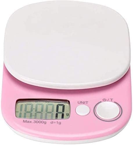 Electronic Scales Digital Kitchen Food Weighing ABS Cooking Scale Home Appliance LCD Display Easy to Clean for Dieting Baking (3kg/1g) ()