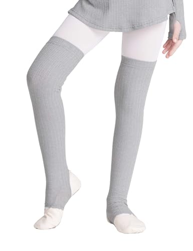 Image of Girls Leg Warmer Knitted Workout Socks for Ballet, Athletic Legsleeve for Dance Warm up