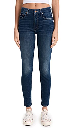 MOTHER Women's High Waisted Looker Jeans, Teaming Up, Blue, 25