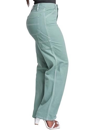 YMI Jeans Women's High Rise Carpenter Straight Leg Pants2