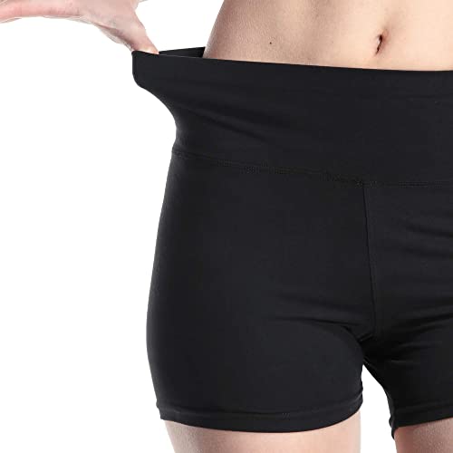 Valinna Women's Workout Yoga Athletic Running Dance Gym Shorts High Waist Cheerleader Volleyball Short Pants (Medium, 211-Black) #TOP2