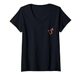 Disney Mulan Mushu Dragon And Cri-Kee Cricket T-Shirt mit V-Ausschnitt