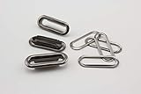 40 piezas Ovalados de hierro ojales y arandelas para ropa, manualidades de cuero, bolsos, manualidades y ropa de reemplazo, 1 1/4 inch 32mm Gunmetal CF16