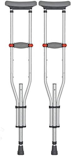 杖 アンダーアームクラッチ滑り止め厚さ 高さ調節可能なウォーキング松葉杖 シルバー 人気特価激安 アルマニム合金アンダーアーム松葉杖 関節炎筋株高齢者に適したユース