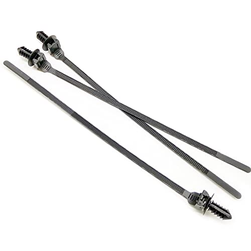 100 Pack Cable Zip Ties, 8.3 Inch Heavy Duty Nylon Push Mount Self Locking Uv Resistant Assortment For Indoor Wire Tying (Black-100Pack) #TOP4