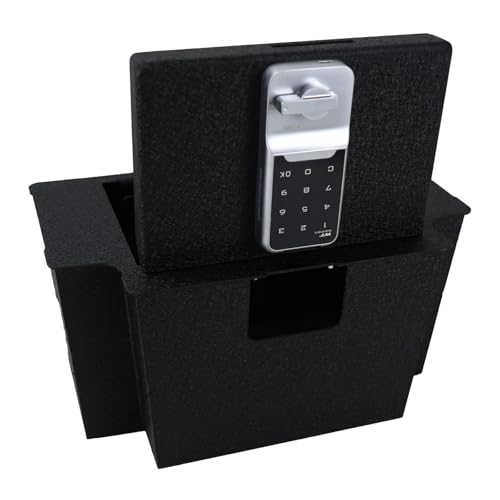 Center Console Safe Gun Safe, WASAI Premium In-vehicle Console Gun Vault Lock box Compatible with 2023-2026 Chevy Silverado 1500/GMC Sierra 1500, Electronic Keypad Lock.