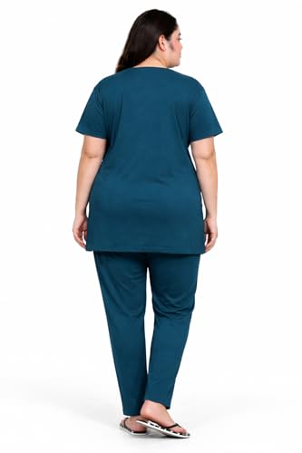 Image of In Love Women's Plus Size Longline T-Shirt with Side Pocket, 3 /4 Sleeve, Crew Neck