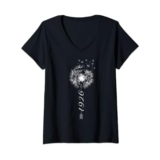 Mujer Solo cumpleaños 1926 Regalo de diente flower león Dandelion Camiseta Cuello V