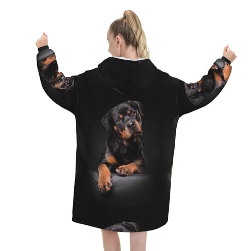 Sweat couverture Rottweiler fidèle et confiant en flanelle pour passionnés