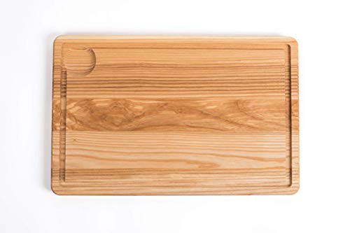 TNNature massives Tranchier/Schneidebrett Esche | Antibakterielle Wirkung | Langlebig und messerschonend mit Saftrille | 60x40x2 cm Cover