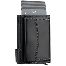 pularys Mini Wallet LONDON - Credit Card Holder Made of Italian Leather - RFID blocking - Up to 9 Card Slots - Coin Pocket - For Men and Women - Classic Design