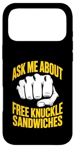 Ask Me About Free Knuckle Sandwiches ����ȏ�k �X�}�z�P�[�X iPhone 17 Pro Max �p