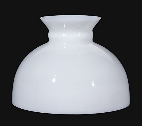 B&P Lamp Cased White Student Shade with Classic Vintage Dome Shape and Plain Top and 9 7/8 Inch Fitter