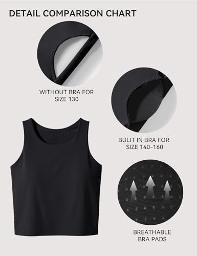 Image of JOCMIC Girls Tank Tops Athletic Tanks with Bra Racerback Sports Top