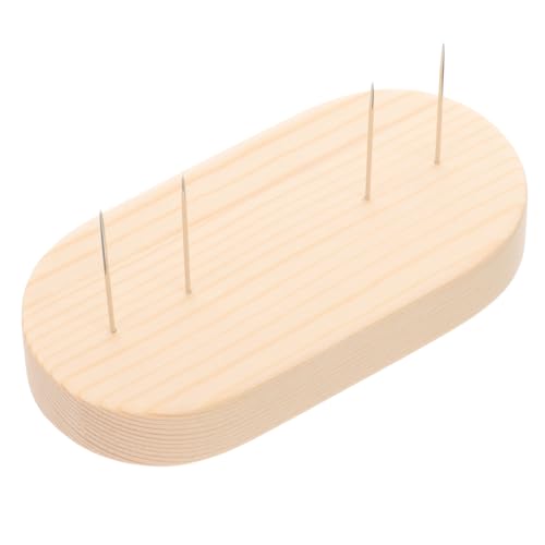 COHEALI Stainless Steel Needle Doll Display Stand Wooden Base Doll Figure Stand for Crochet Models