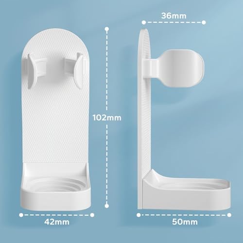 Miniatura 6 de Hommand Portacepillo De Dientes Eléctrico, Soporte Para Cepillo De Dientes Eléctrico, Juego De 2, Cepillo De Dientes Eléctrico, Adhesivo Sólido, Ajustable, Organizador De Cepillo De,Blanco