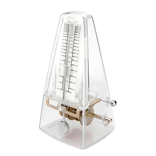 Metrónomo mecánico, 87 × 201 × 110 mm, metrónomo transparente, piano, metrónomo de alta precisión, ritmo 0, 2, 3, 4, 6, para ejercicios musicales, adultos, niños, principiantes, profesionales, nogal