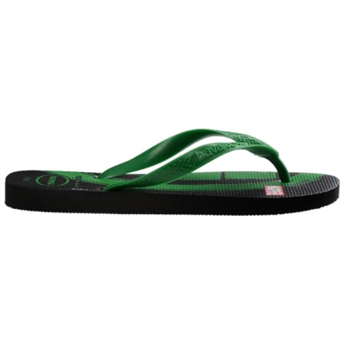Chinelo Havaianas Kids Top Marvel Logomania Preto/Verde Patria 29/30