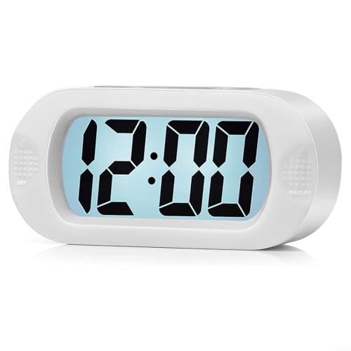 Reloj digital AAA para niños y Batte o pantalla LCD grande, función de repetición, luz nocturna compatible con USB con 3 alarmas para adultos (blanco) Reloj digital AAA para niños y Batte o pantalla LCD grande, función de repetición, luz nocturna compatible con USB con 3 alarmas para adultos (blanco)