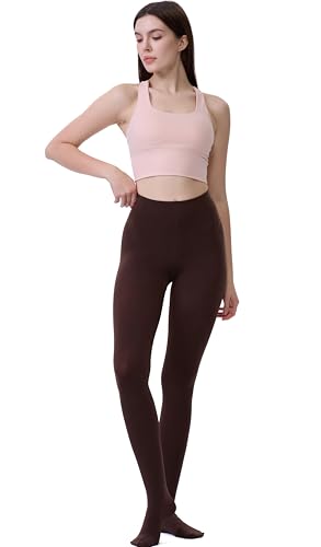 Image of DUCMODA Women's 70D Semi-Opaque Tights High Waist Solid Soft Stretch Pantyhose