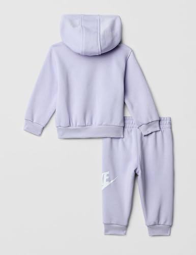 Image of Nike Baby Sportswear Club Fleece Pullover Hoodie and Joggers 2-Piece Outfit Set (Large Swoosh Logo)