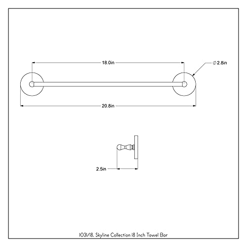 Allied Brass 1031/18-WHM Skyline Collection 18 Inch Towel Bar, Matte White by Allied Brass - Used condition - Image 2