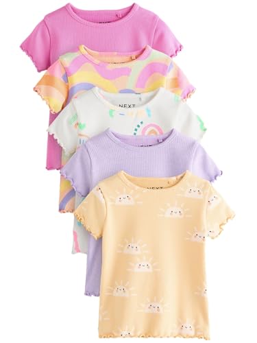 T-shirts manches courtes fille lot de 5 hauts en tissu doux anti-irritation