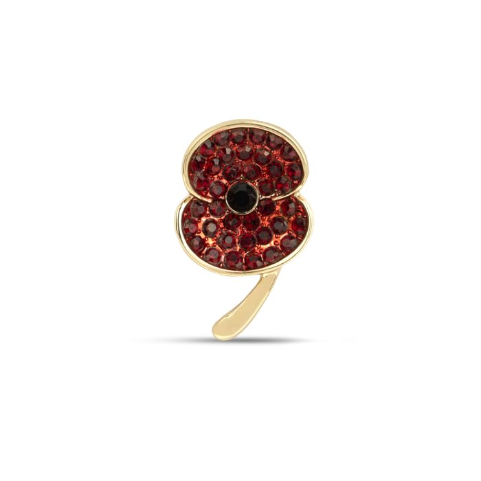 The Royal British LegionRoyal British Legion Pave Gold Tone Poppy Pin
