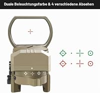 Feyachi Red Dot Visier Red Green Leuchtpunktvisier Reflex Sight mit einstellbares taktisch Rot und Grün Fadenkreuz Zielfernrohr Reflexvisier kompatibel mit 20mm/22mm Picatinny – Ansicht 2