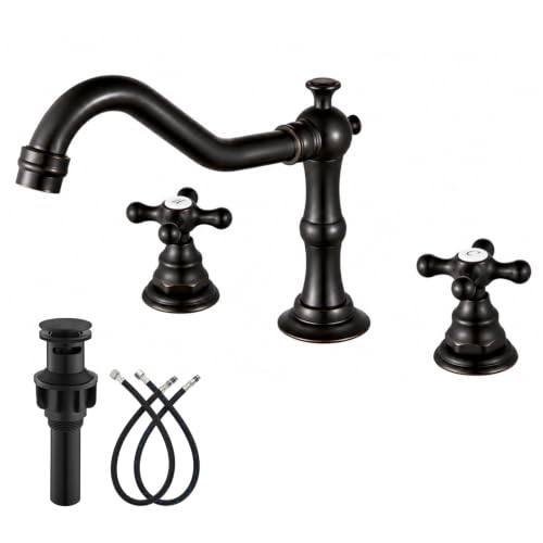 gotonovo Bathroom Faucet 3 Hole Vintage, Oil Rubbed Bronze, H C Label