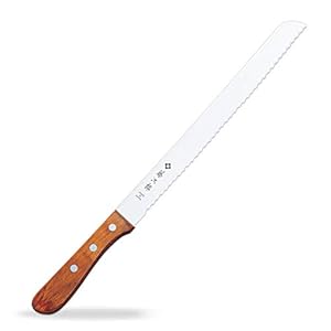 Tojiro Japan Hand Made Bread Knife Slicer Cutter, 14.75″, Stainless and Wood – Reinforced Laminated Material