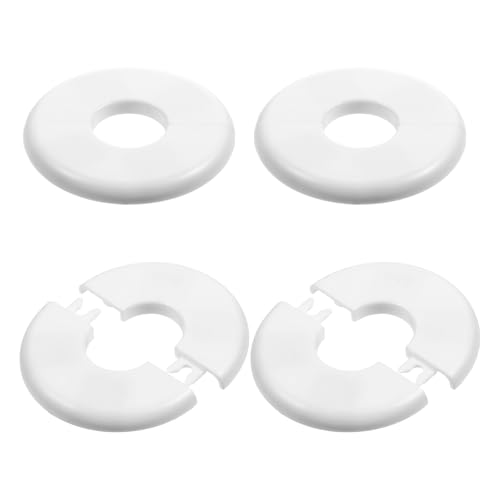 4Pcs Round Wall Plumbing Cover Plates, 29mm Buckle Design Split Flange Escutcheon Plate, Self-Adhesive Round Escutcheon Plumbing Cover Plates for Faucet Bathroom Kitchen Toilet
